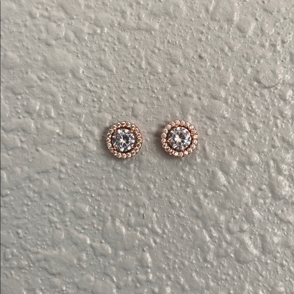 Faux Diamon Studs Rose Gold